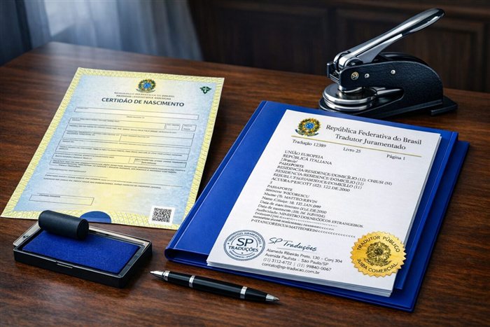Certidões e árvore genealógica sobre a mesa