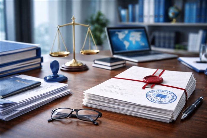 Reunião de negócios com contratos sobre a mesa